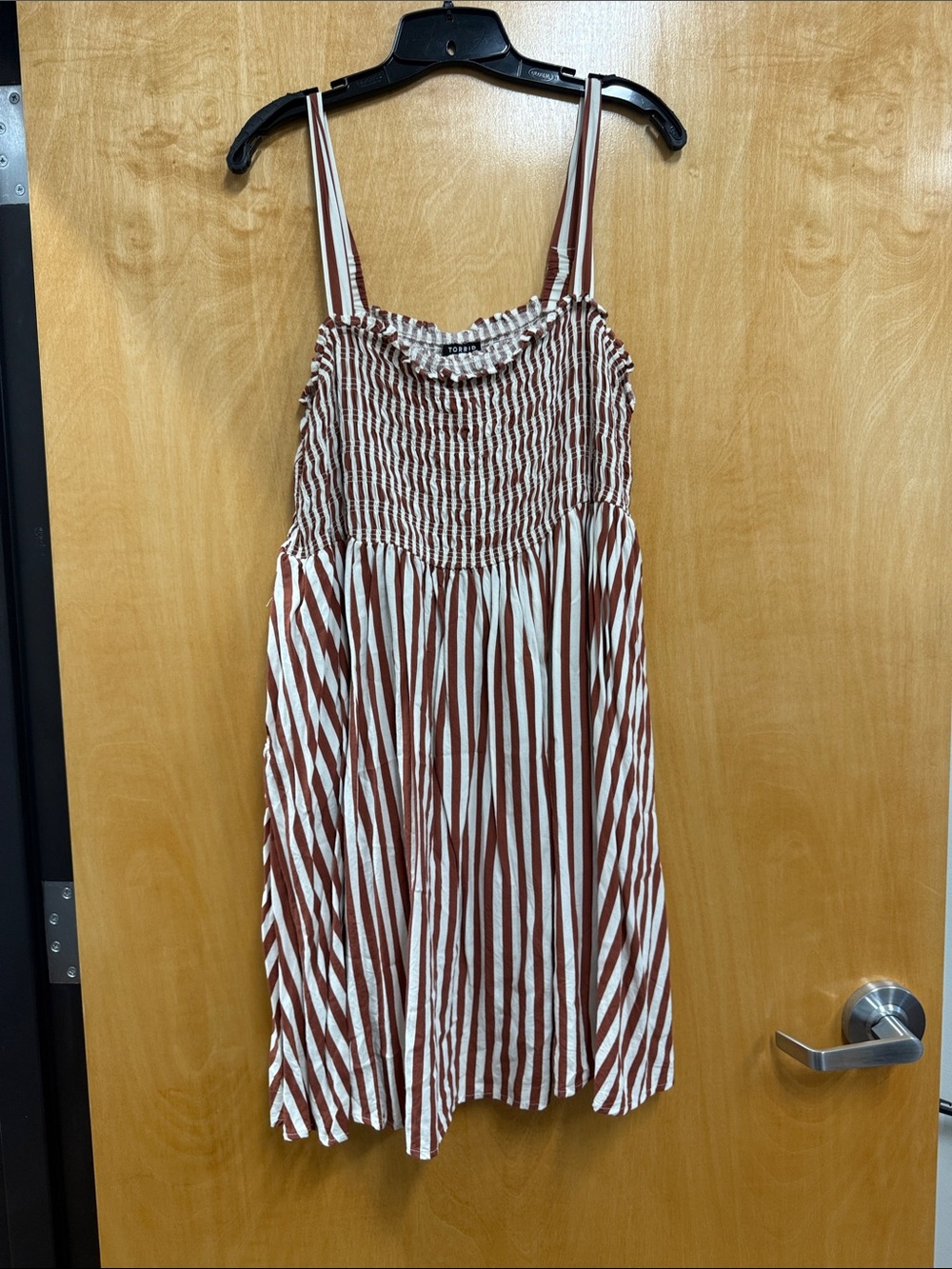 torrid Brown and White Striped Midi Dress
